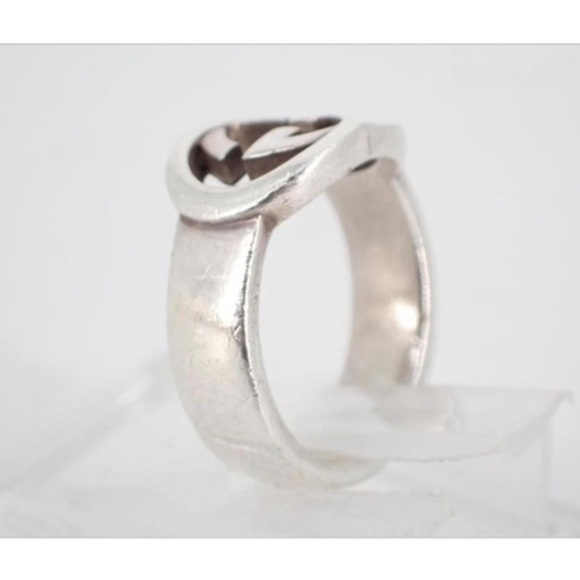 Gucci Interlocking G Sterling Silver Ring sz 4 (GGXX060) - Picture 3 of 3